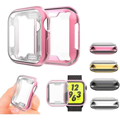 Cover Case For Apple Watch band 44mm/40mm apple watch 5 4 3 band 42mm/38mm iwatch screen protector silicone protective bumper