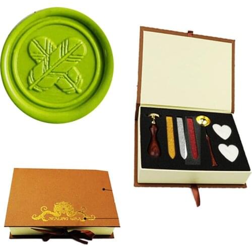 Signature Custom Vintage Feather Custom Picture Logo Wedding Invitation Wax Seal Sealing Stamp Rosewood Handle Set Kit