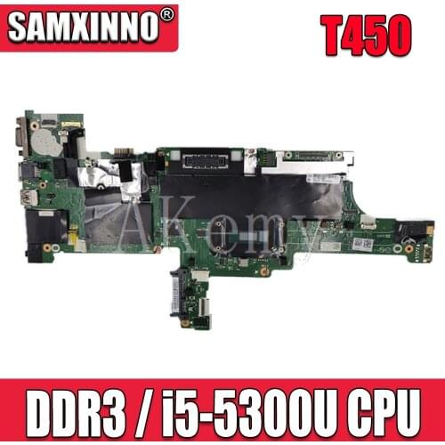 For Lenovo ThinkPad T450 notebook motherboard mainboard AIVL0 NM-A251 i5-5300U DDR3 100% test work FRU 00HN525 00HN529 00HT726