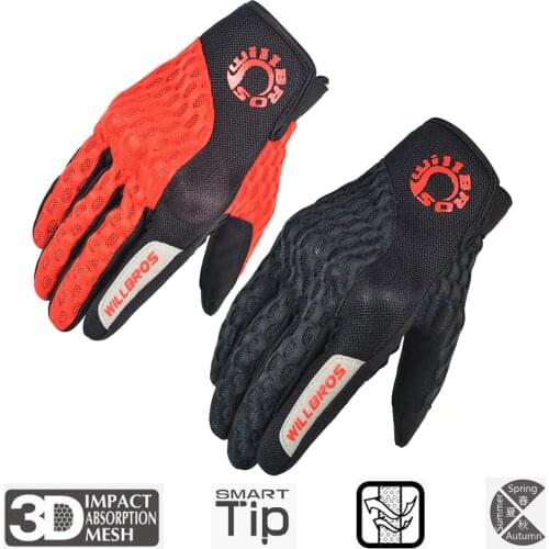 GK-243 Protect Cooling Mesh Gloves Motorcycle Motorbike Willbros Guantes Scooter Street Moto Luvas Mens