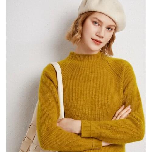 Hot Sale Thicker Warm Sweaters Women 100% Pure Goat Cashmere Knitted Jumpers Female Solid Color Top Grade Pullovers