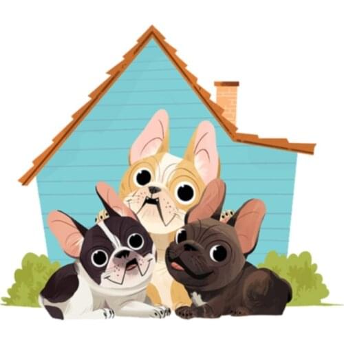 Interesting Cartoon French Bulldog Vinyl Stickers Car Window Bumper Decal Waterproof Car Sticker High Quality Accessories