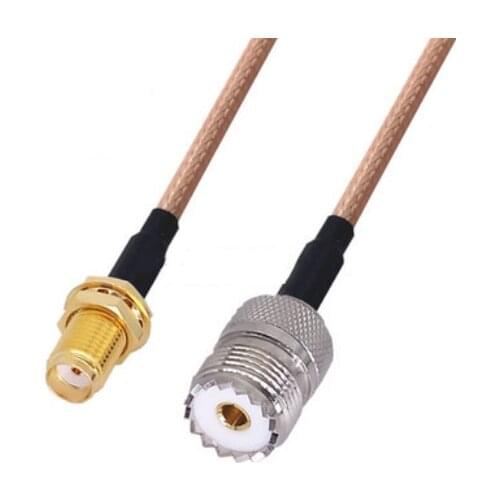 RG400 Cable SMA Female to UHF PL259 Female Double Shielded Copper Braid Coax Low Loss Jumper Cable