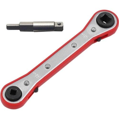 Ratchet Wrench Service Wrench Tool Set 1/4 3/8 3/16 & 5/16 Square with 1 Hex Toool Hvac Service Wrench