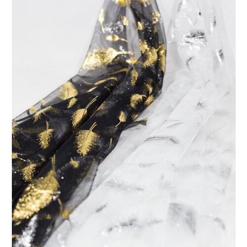 Glitter Feather white tulle lace fabric Illusion soft light black mesh lace fabric for DIY Sewing Garment Wedding Dress Veil
