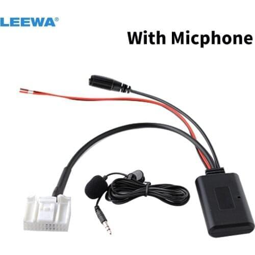 LEEWA 5set Car Aux-in Wireless Bluetooth Adapter Module Audio Receiver With Micphone for Subaru Outback Forester Host AUX Cable