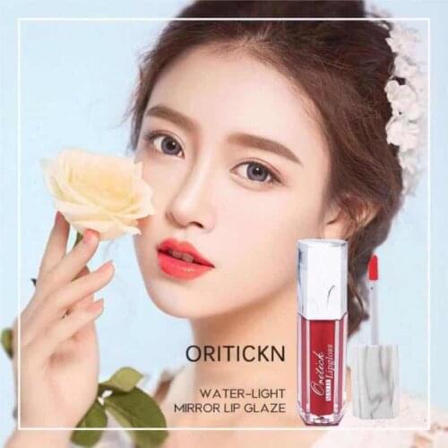 Marble Water Light Mirror Lip Glaze Transparent Non Stick Cup Non Fading Lipstick Moisturizing Liquid Lipstick Lip Cosmetics