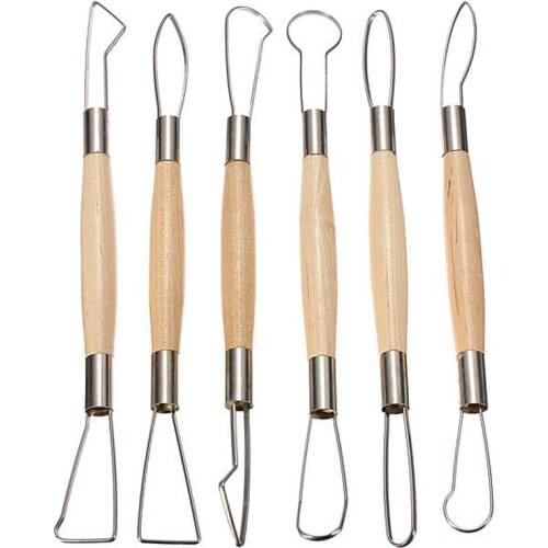6 PCS Pottery Ceramic Ribbon Sculpting Tools Set Ceramics Sculpture Modeling Tools Polymer Clay Sculpt Tools