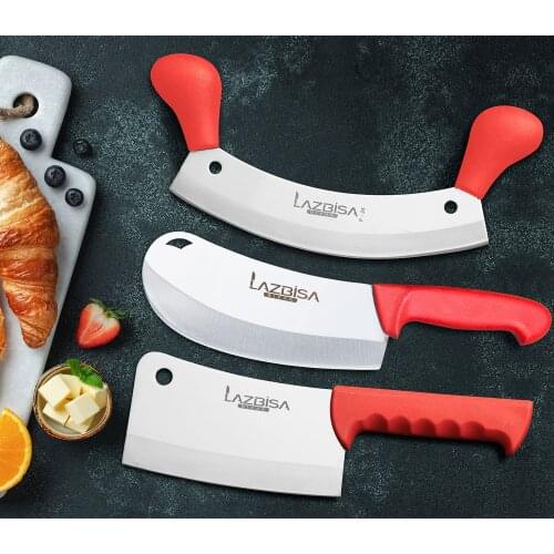 Lazbisa Kitchen Knife Set Line Armor Chicken Pizza Onion Pita Meat Chopper Line Set 3 Pcs Набор кухонных ножей Line Armor Chicke