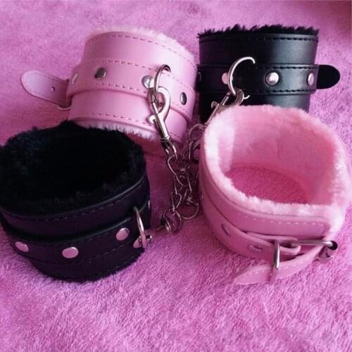 Handcuffs For Sex PU Leather Bdsm Bondage Restraints Slave Cuffs No Vibrators Sex Toys For Couples Women Adult Sex Products