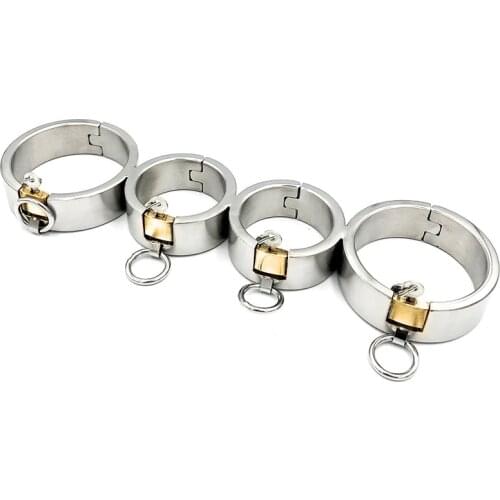 Stainless Steel Handcuffs Ankle Cuffs BDSM Bondage Adult Games Slave Restraints Sex Toys For Couples Fetish Torture Tools