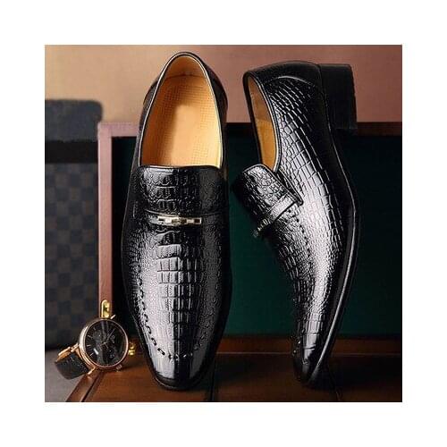 SZSGCN 2021 New Mens Spring and Summer Commercial Alligator Pattern Classic Low-Top Casual Embossed Leather Shoes Size 38-48