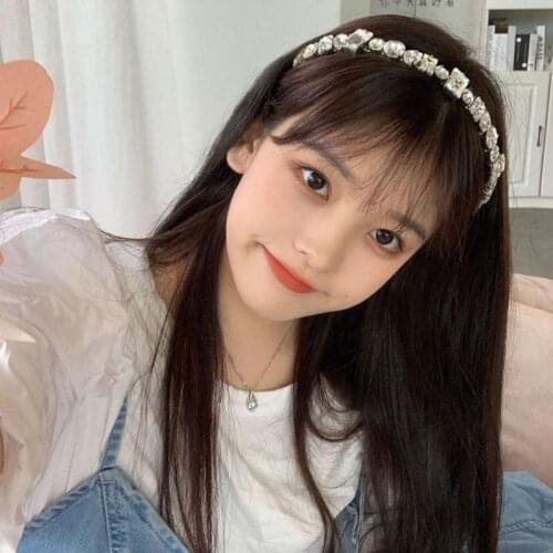 Fashion Color Geometric Rhinestone Hairband For Women Bezel Hair Hoop Ladies Headawear Female Luxury Headband Hair Accessories