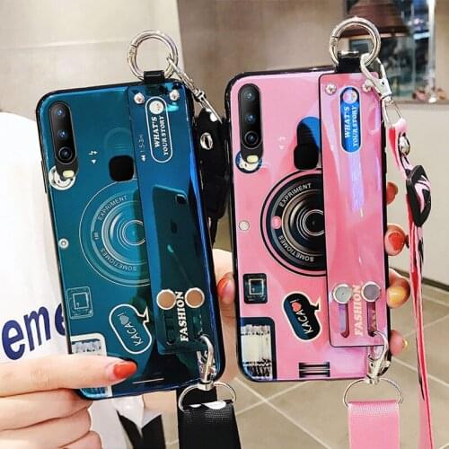 Wrist Strap Shockproof Holder Case For Vivo Y11 Y12 Case Cover For Vivo Y15 Y17 Case Vivo Y11 Y12 Y15 Y17 Fundas Silicone Camera