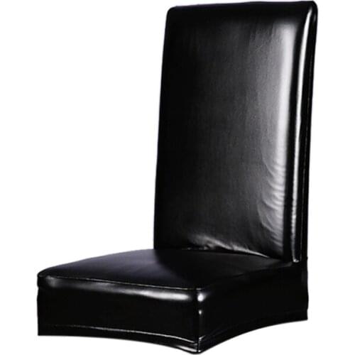 Removable PU Material Seat Cover Kitchen Bar Dining Chair Cover Hotel Restaurant Decor Waterproof