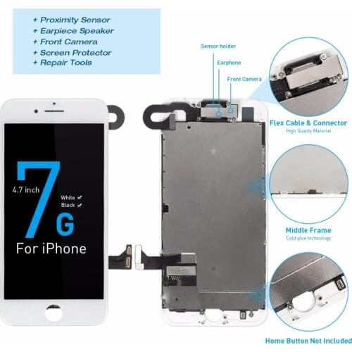 Touch LCD For iphone 7 complete Full Set LCD Display With Camera Speaker For iPhone 7 A1660 A1778 A1779 LCD Screen Repair