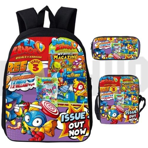 3D Print Anime Schoolbags Super Zings Series 4/5/6 Backpack Men Women Harajuku Teenager 3 Pcs/Set Superzings Shoulder Pencil Bag