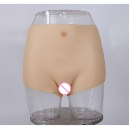 Silicone Shaping Fake Vagina Pants Thicken Hip Underwear for Crossdresser Realistic Bionic Skin Transgender Queen Transvestite