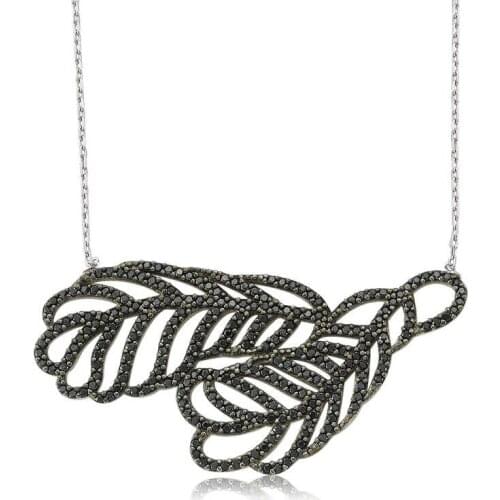 Tevuli 925 Sterling Silver Two Leaf Lady Necklace