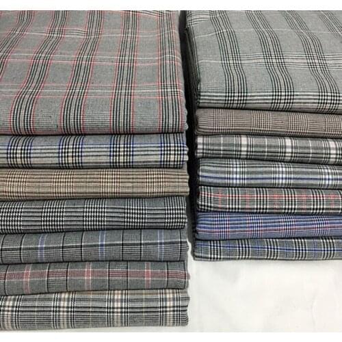 Vintage Yarn Dyed Plaid Check Cloth Fabric For Suits Blazer Pants Dress Uniform DIY Needlework Tissu 50X145cm