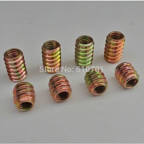 M6x15mm Female Male E-Nut Wood Insert Nut Dowel Screw Fixing for Furniture Legs and Bun Feet