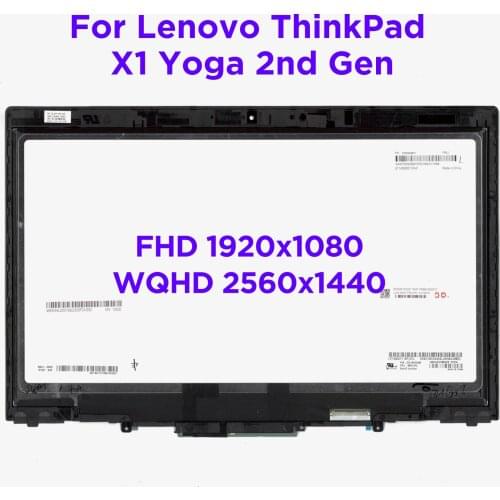 LCD Touch Screen Digitizer Assembly For Lenovo ThinkPad X1 Yoga 2nd Gen 2017 20JD 20JE 20JF 20JG 14.0 Laptop Display Replacement