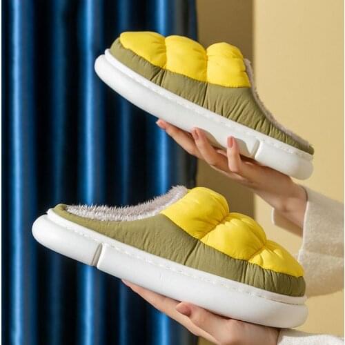 Winter Slippers For Women Indoor outdoor warm slippers for men women Waterproof snow slippers Down plush slippers