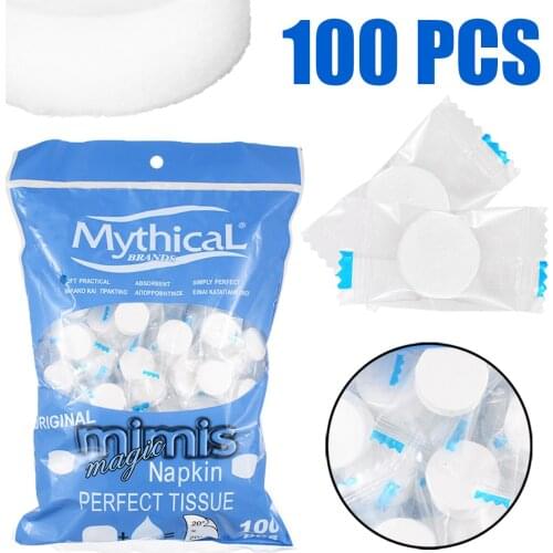 100pcs Cleansing Hand Towels Travel Magic Tissue Towels-Compressed For Health Portable Durable Compress Cleaning Tool