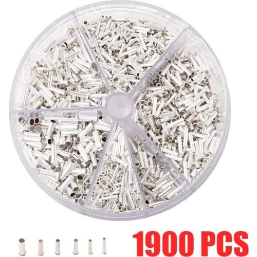 1900 Piece Uninsulated Ferrules 0.5mm2 - 2.5mm2 Assortment in Shaker Uninsulated Crimp Terminals