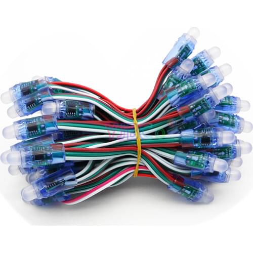 50pcs 5V 12mm Full Color WS2811 LED Modules IP68 Waterproof Lamp 2811 1903 IC RGB Color Digital Pixel String christmas Light