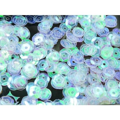 5000 Clear AB 6mm CUP round loose sequins Paillettes sewing Wedding craft