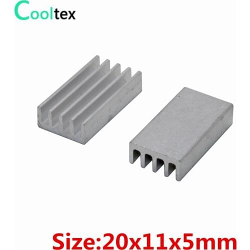 20pcs/lot 20x11x5mm Aluminum Heatsink heat sink radiator for Chip VGA RAM IC LED Electronic 3D printer COOLER cooling