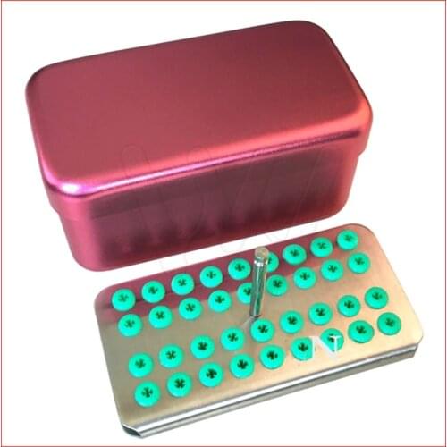 1Pc Dental Disinfection Sterilization Holder Block endo Box Case with Silicone for Scaler Tips & Diamond Burs (36 Holes)