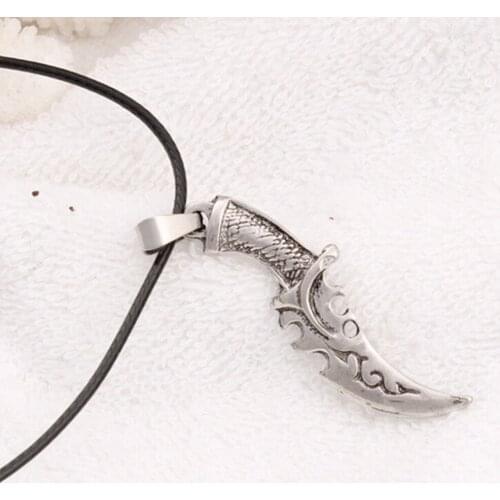 Men Retro Style Kill Dragon Knife Pendant Necklace Knife Pendant Necklace Vintage Cool Rope Antique Necklace