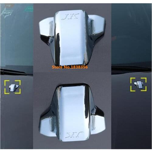 For Peugeot 2008 2014 2015 2016 car styling cover ABS head front Machine Water wash paste outlet stick lamp frame trim part 2pcs