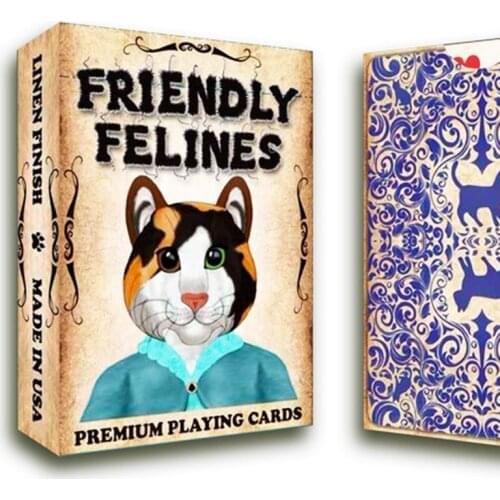 Friendly Felines Playing Cards Poker Size Deck USPCC Cats Custom Limited Edition Magic Deck