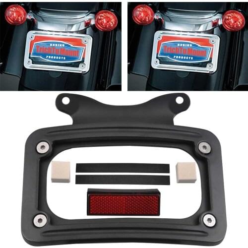 Curved License Plate Mount Come with red square reflector Fit for Harley Touring Road Glide FLHX 10-19 FLHXS FLTRXS FLTRX FLHRXS