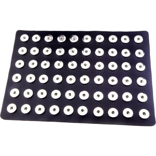 Snap Button Jewelry 12mm 18mm Snap Button Display 10 Colors Black Leather Snap Display for 60 PCS Jewelry Display Holder