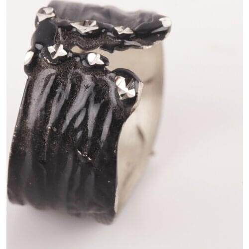 UM US JEWELRY Black Color Unisex Ring