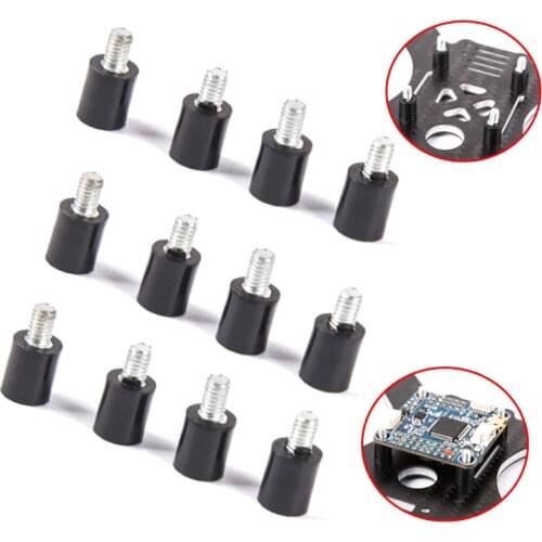 12Pcs M3 Flight Controller Anti-Vibration Standoff Fixed Screw Damper Mounting Hardware for Naze32 CC3D F3 F4 RC Quadcopter