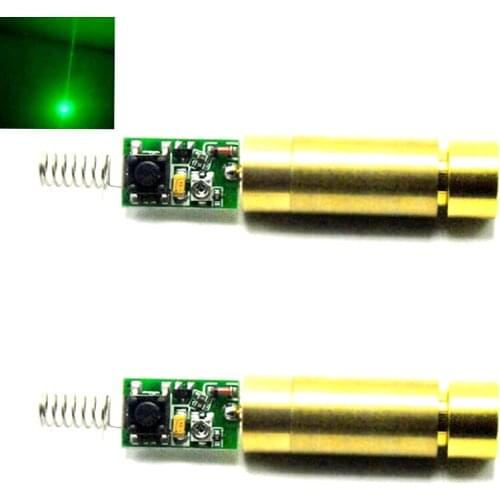 1pair Industrial/Lab Brass 532nm 50mW 1235mm Laser Module Green Lazer Dot/Line Beam 3V-3.7V w Spring & Driver