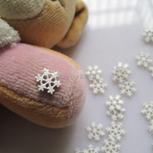 MD-497 10pcs Fancy White Snowflake Deco Metal Charms Metal Deco Charms Nail Art