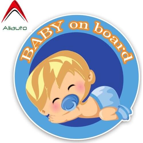 Aliauto Lovely Warning Car Sticker Baby on Board Cartoon Vinyl Decals Cover Scratches for Volkswagen Ford Focus Kia , 14cm*14cm