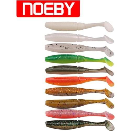 6Pcs NOEBY Soft Bait 75mm 4g Fishing Lure Silicone Baits Isca Artificial Para Pesca Leurre Peche Souple Wobblers Fishing Tackle