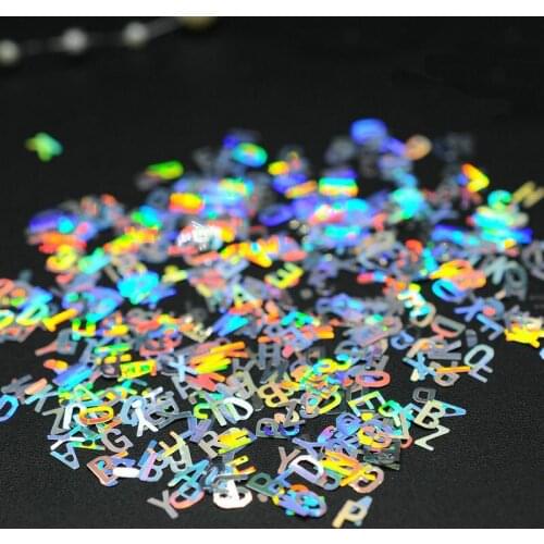 New 3box/lot Laser alphanumeric sequins flashing flash debris material epoxy mold makeing jewelry filling for DIY jewelry making