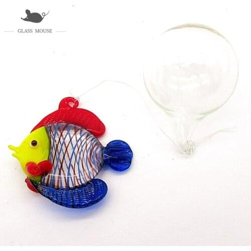 Custom new Handmade Murano glass Tropical fish statue ornament Pendant Home Aquarium fish tank decor Mini marine animal Figurine