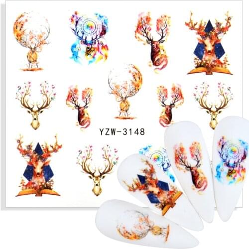 1pcs New Year Nail Art Sticker Christmas Winter Decals Snowflakes Sliders Wraps Manicure Decorations