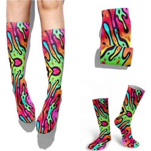 New Fashion Graffiti Hip-hop Socks Novelty Print Couple Cotton Women Harajuku Colorful Socks Streetwear Calcetines Kawaii Socks