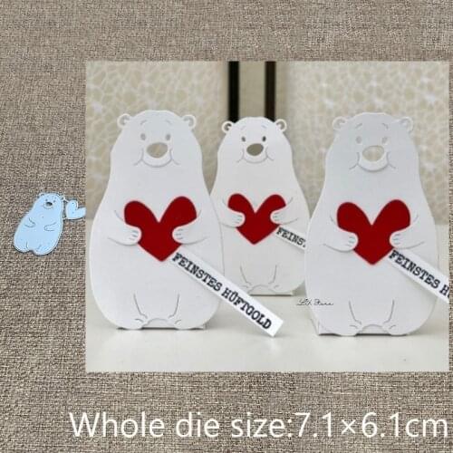 New Design Craft Metal stencil mold Cutting Dies Heart hug bear decoration scrapbook die cuts Album Paper Card Craft Embossing