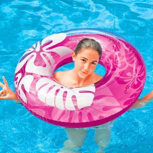 New Inflatable Swimming Ring for Women Hibiscus Swimming Circle Pool Party Tool Float Swim Boat Air Mattress 90